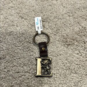 Disney Gold and Brown Mickey Mouse Keychain
